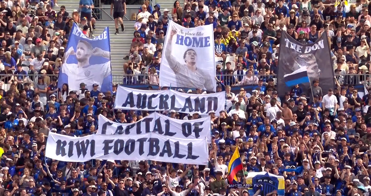 A-League football stadium crowd derby